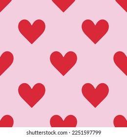 Red and pink hearts seamless pattern. Vector illustration