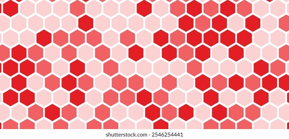 Red and Pink Hexagon Pattern Background. Honeycomb Pattern