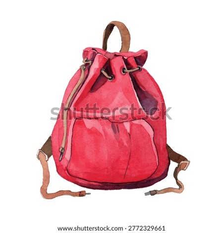 Red pink leather backpack purse