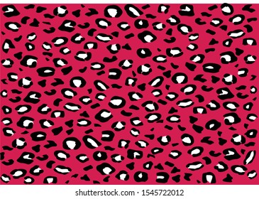 red pink leopard design hand drawn vector 