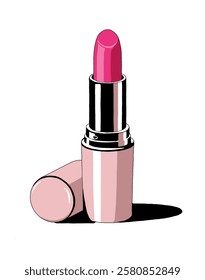 Red or pink lipstick cosmetic 