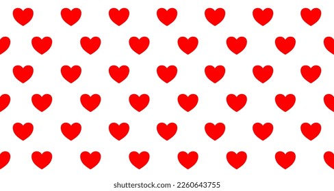 Red and pink love heart seamless pattern illustration on transparent background.  Valentine's day holiday backdrop texture. Valentines day background. 