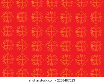 rojo color naranja rojo círculo dorado amarillo fondo fondo de pantalla vacío patrón abstracto diseño gráfico creativo símbolo decoración adorno feliz año nuevo chinés ilustración vectorial asia cultura