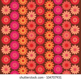 Red - pink - orange crochet floral pattern