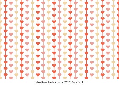 Corazón floral rojo, rosa y naranja adornado con un fondo blanco. Los corazones de amor gritan un patrón sin fisuras. Ilustración vectorial.