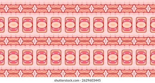 Red and Pink Oval Geometric Seamless Pattern