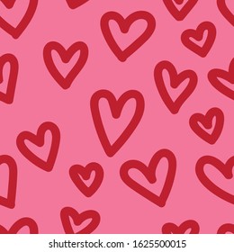 red and pink pattern of hearts for Valentine's day or wedding
