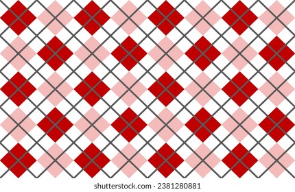 Red and pink pattern, Multi layer two tone red diamond checkerboard repeat pattern, replete image, design for fabric printing