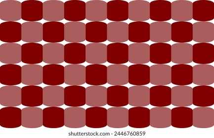Red and pink pattern strip, two tone round block checkerboard repeat pattern, replete image, design for fabric printing