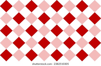 Red and pink pattern,  two tone diamond checkerboard repeat pattern, replete image, design for fabric printing