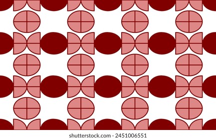 Punto de lunar rosa rojo, cuadrícula de punto de mitad y comillas sobre fondo blanco, diseño para la impresión de tela como patrón de repetición, patrón de impresión, zigzag Horizontal y tira de Vertical