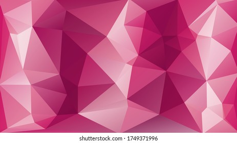 Fondo Geométrico Artístico Único de Lowpolo Poligonal Rosa Rojo