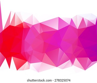 Red, pink, and purple, abstract triangle low poly , polygonal geometric background or business template vector