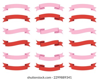 red and pink ribbon set