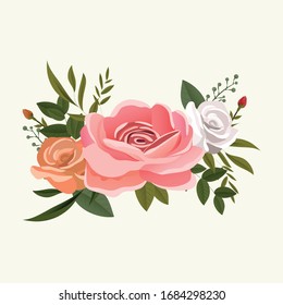 rosas rojas y rosas. Ilustración vectorial.