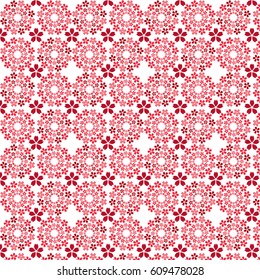 red and pink sakura cherry blossoms seamless background. pattern vector illustrator