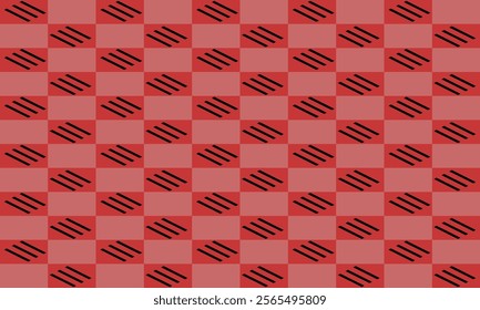 Red and pink, seamless checkerboard geometric pattern, retro vintage color strip diamond shapes seamless pattern pink strip horizontal row checkerboard For home décor, textile and fabric printing