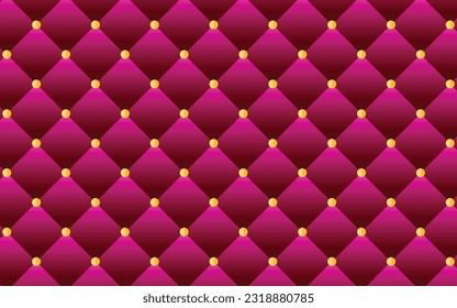 Red and pink seamless pattern in retro style with gold crown. Can be used for premium royal party. Luxury template with vintage leather texture. Background for king and little prince. Invitation card