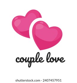 Red, pink and white hearts with golden confetti isolated on transparent background. Vector illustration.