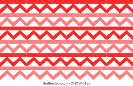 Triángulo de tira blanca roja y rosa tira Horizontal de zigzag patrón de repetición sin fisuras, diseño para impresión de tela, impresión de papel de envoltura vintage, patrón de cultura tradicional