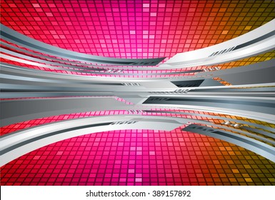 red pink yellow silver Light Abstract Technology background for computer graphic website internet. circuit. illustration. digital. infographics. binary code background. www. vector.online. pixel