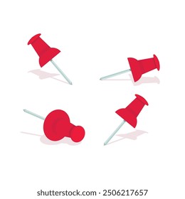 Red pins in different positions