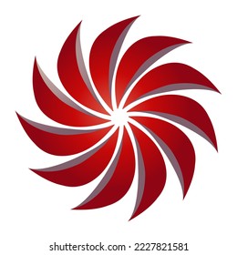 El diseño del molino rojo o de la hélice es adecuado para pegatinas, logotipos y otros