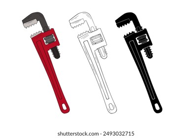 Red pipe wrench vektor Illustration