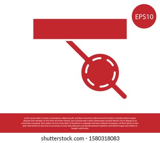 Red Pirate eye patch icon isolated on white background. Pirate accessory.  Vector Illustration