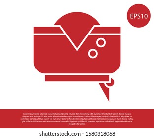 Red Pirate hat icon isolated on white background.  Vector Illustration