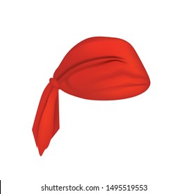 Red pirate head scarf, vector