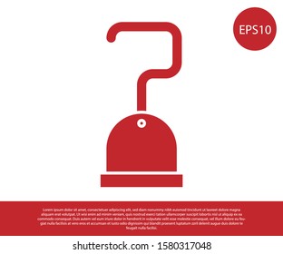 Red Pirate hook icon isolated on white background.  Vector Illustration