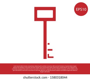 Red Pirate key icon isolated on white background.  Vector Illustration