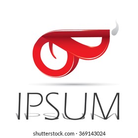 Red pistol flat icon, isolated on white background.