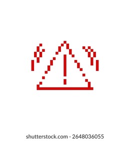 Red pixel art triangle with an exclamation point, used to indicate caution or alert status.