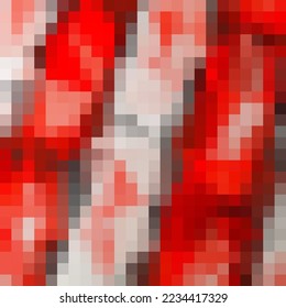 Red pixel background. Presentation template in polygonal style. Geometric illustration.