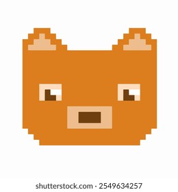 red pixel cat. in vector graphics