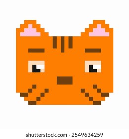 red pixel cat. in vector graphics