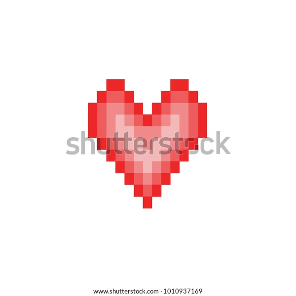 Red Pixel Heart Stock Vector (Royalty Free) 1010937169