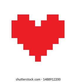 Red pixel heart vector game