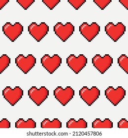 Red Pixel Hearts Wallpaper Pattern Vector Stock Vector (Royalty Free ...