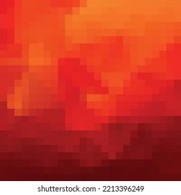 Red pixel pattern. Vector colored  pixel art background.