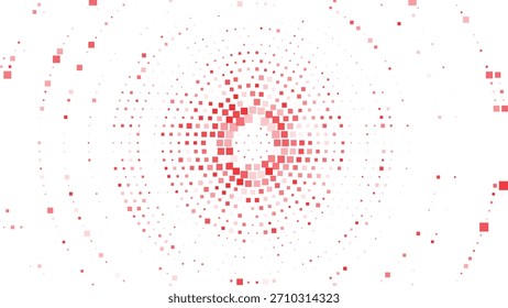 Fondo de Vector Abstractas de punto de semitono radial de píxel rojo