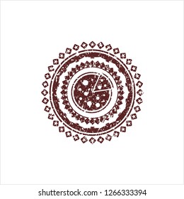 Red pizza icon inside rubber seal