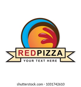 red pizza logo design