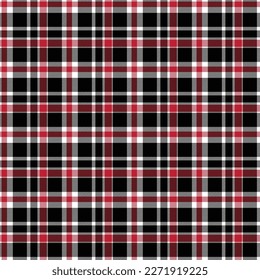 Red Plaid Check Seamless Pattern - Cute plaid check repeating pattern design