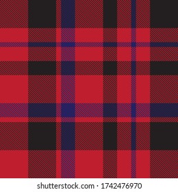 Red Plaid, checkered, tartan seamless pattern suitable for fashion textiles and graphics