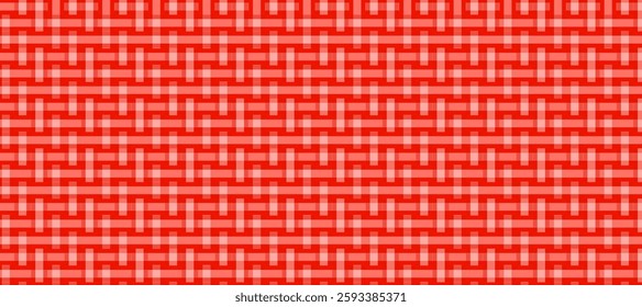 Red plaid fabric texture background vector illustration