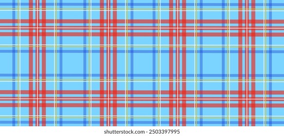 Red plaid fabric texture in the blue background	