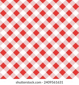Patrón de trenzas rojas con fondo de línea oblicua. fondo de patrón de plaid. fondo trenzado. Patrón sin foco. de fondo, decoración, envoltura de regalo, mantel de gingham, manta, tartán.